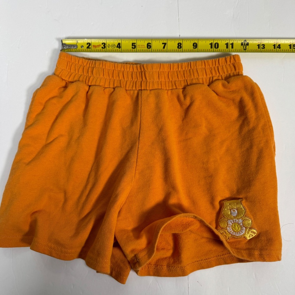 Care Bears Funshine Bear Lounge Shorts Womens XS Orange Embroidered Jersey - Picture 6 of 9